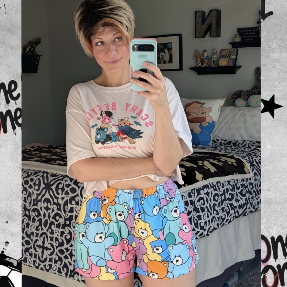 Teddy Bear Shorts / Bear Lounge Shorts / Teddy Bear Pajama Shorts - Picture 7 of 7
